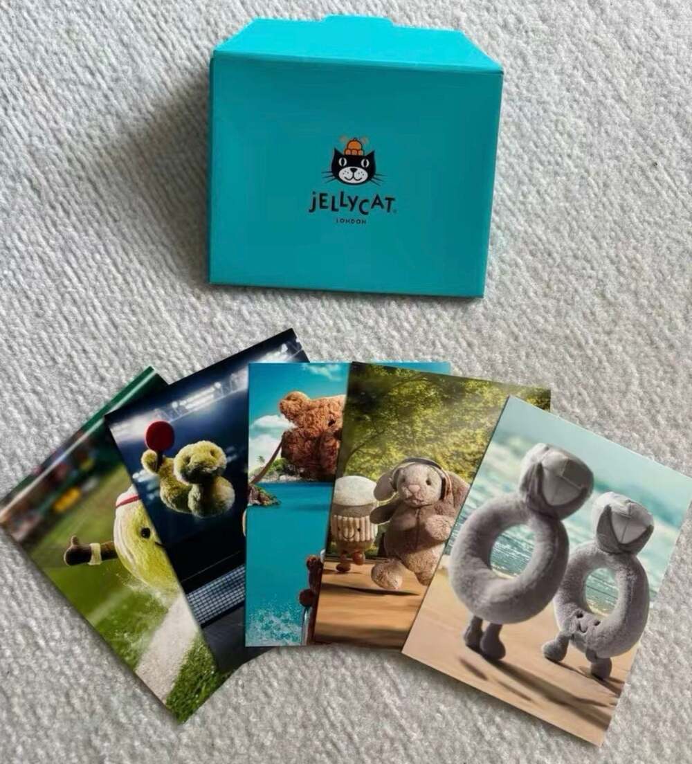 NWT Jellycat Official Set of 5 Postcards Limited Edition Different Designs VHTF